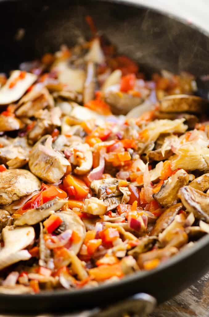 vegetables sautéed in skillet