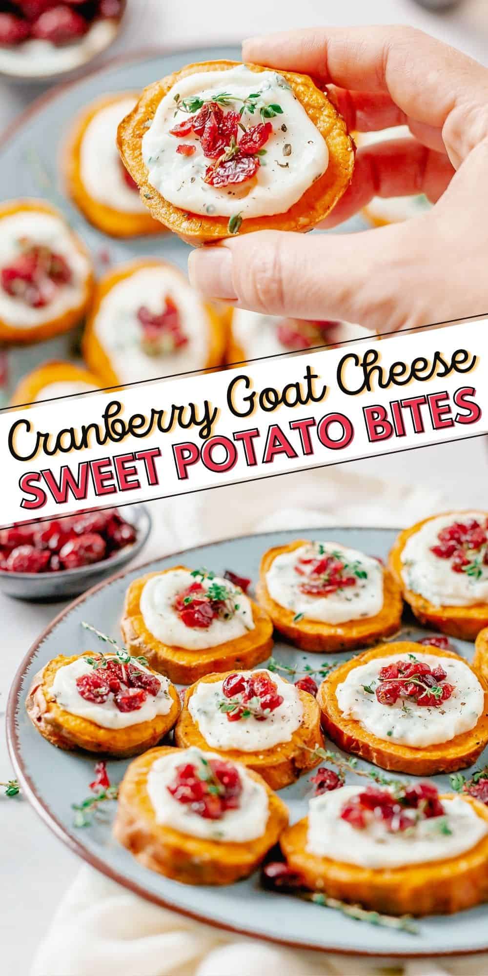 Cranberry Goat Cheese Sweet Potato Bites