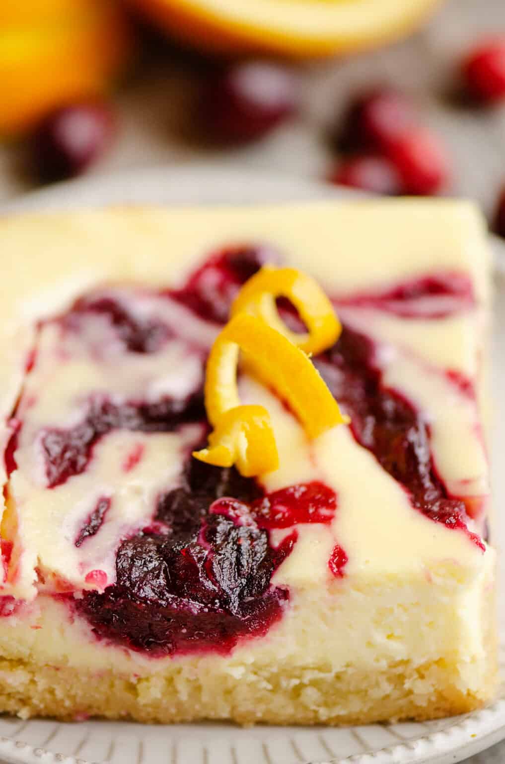 Cranberry Orange Cheesecake Bars