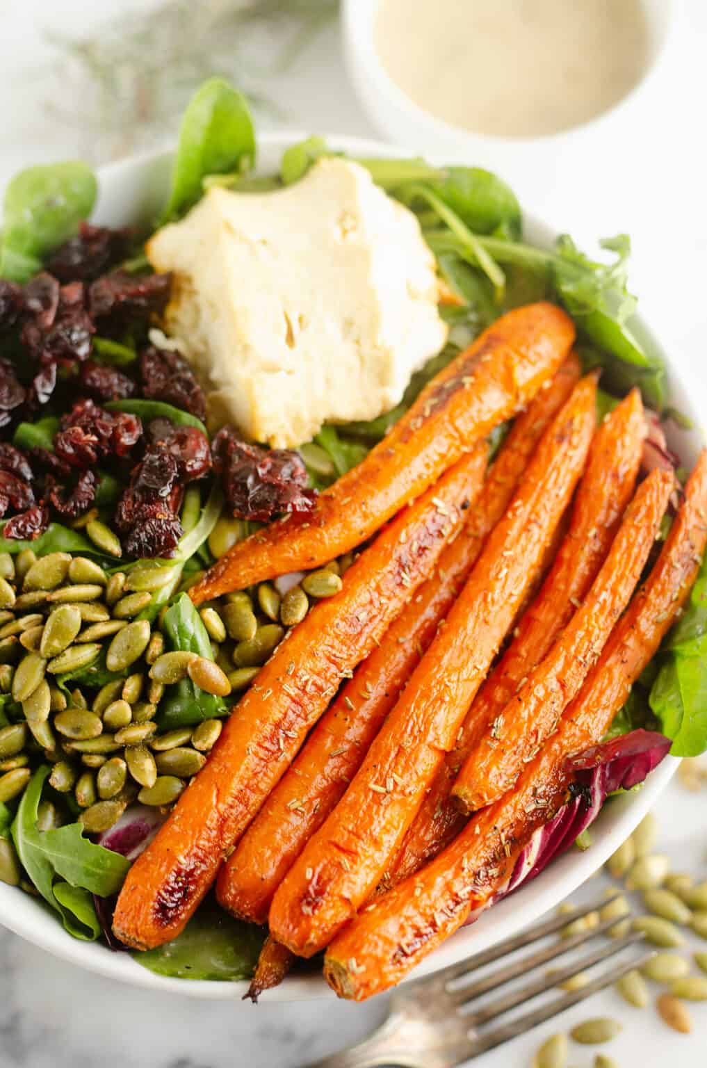 Roasted Carrot & Honey Feta Salad
