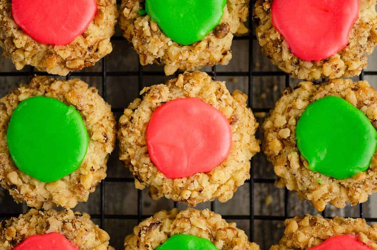 Walnut Thumbprint Cookies with Frosting - The Creative Bite