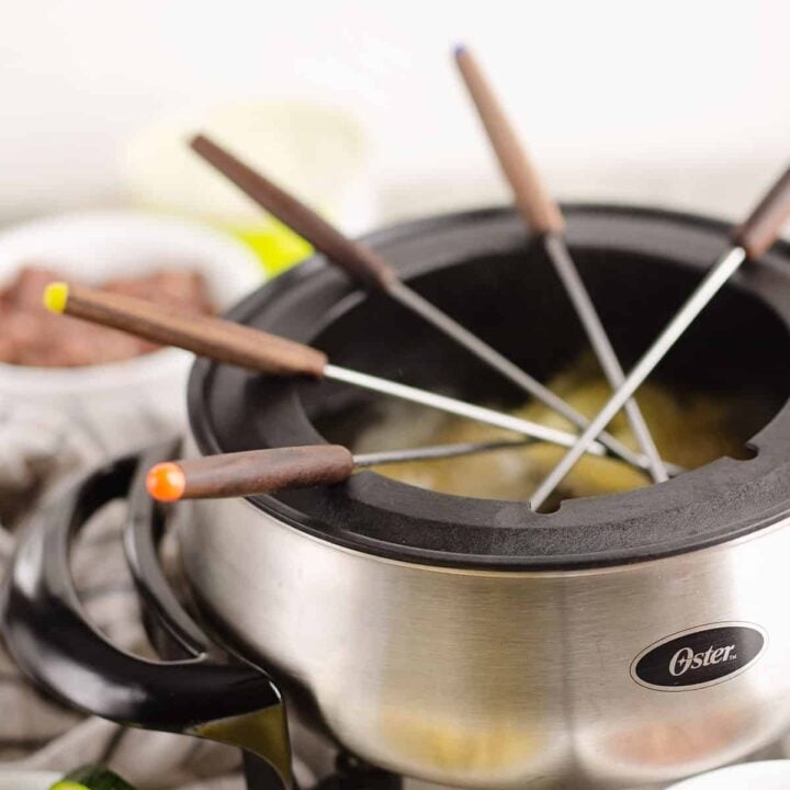 fondue pot filled with broth