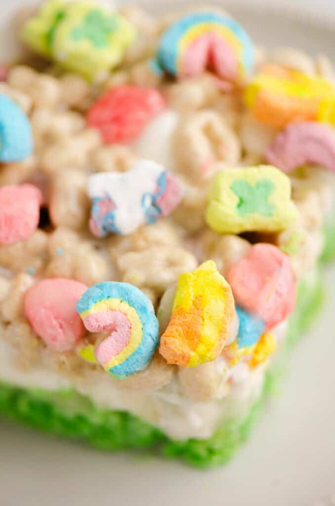 cake bars topped with lucky charms