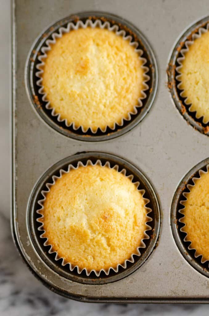 baked cupcakes in muffin tin