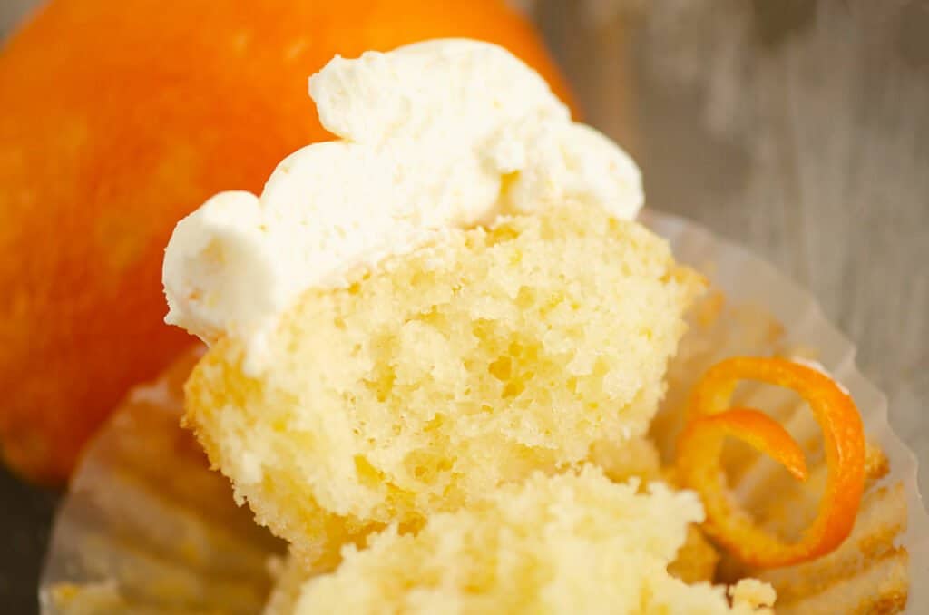 inside of orange cupcake