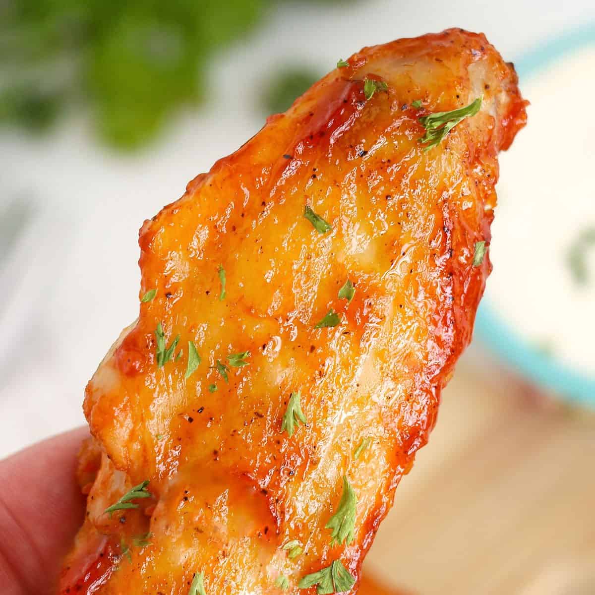 chicken wing topped with parsley