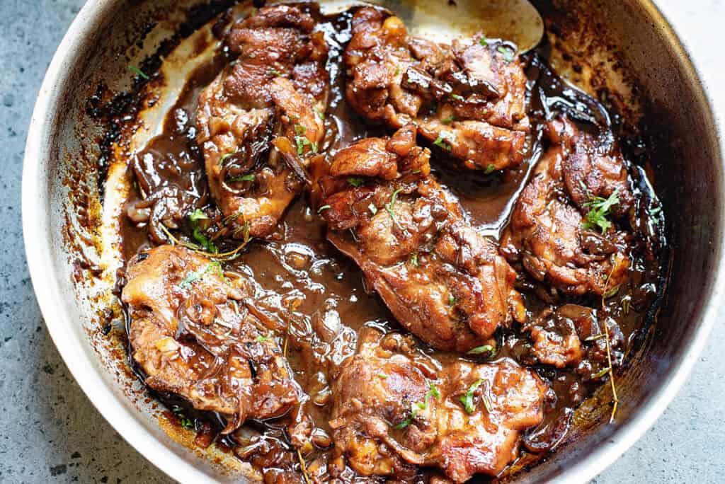 Honey Beer Braised Chicken Thighs