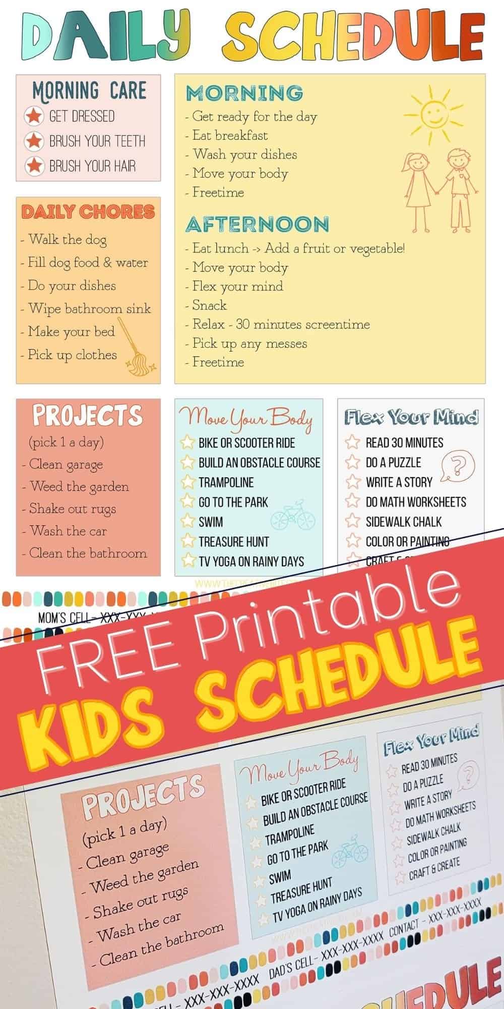 FREE Kids Daily Routine Chart