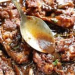 boneless skinless chicken thighs with honey beer sauce spooned over top