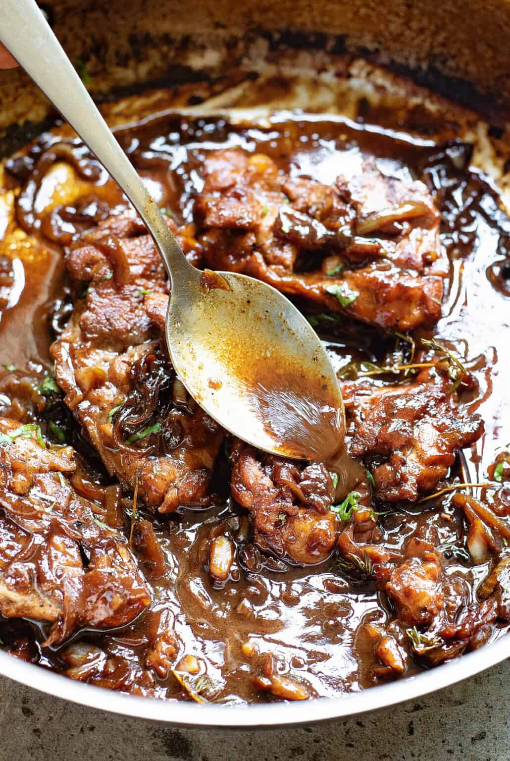 Honey Beer Braised Chicken Thighs
