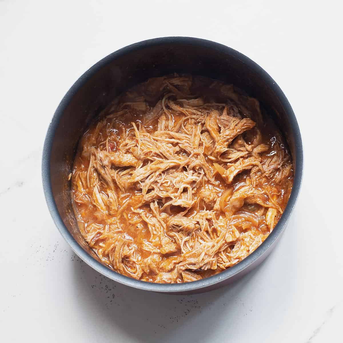 pulled pork in stovetop pot