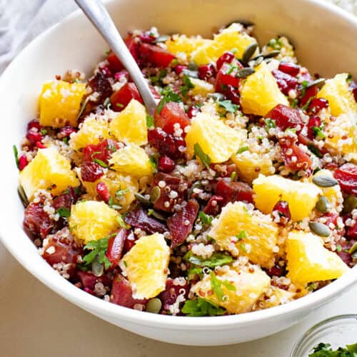 cranberry pecan quinoa salad with honey orange dressing Cranberry Pecan Quinoa Salad with Honey-Orange Dressing