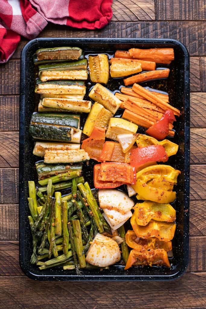smoked vegetables arranged on plattersmoked vegetables arranged on platter