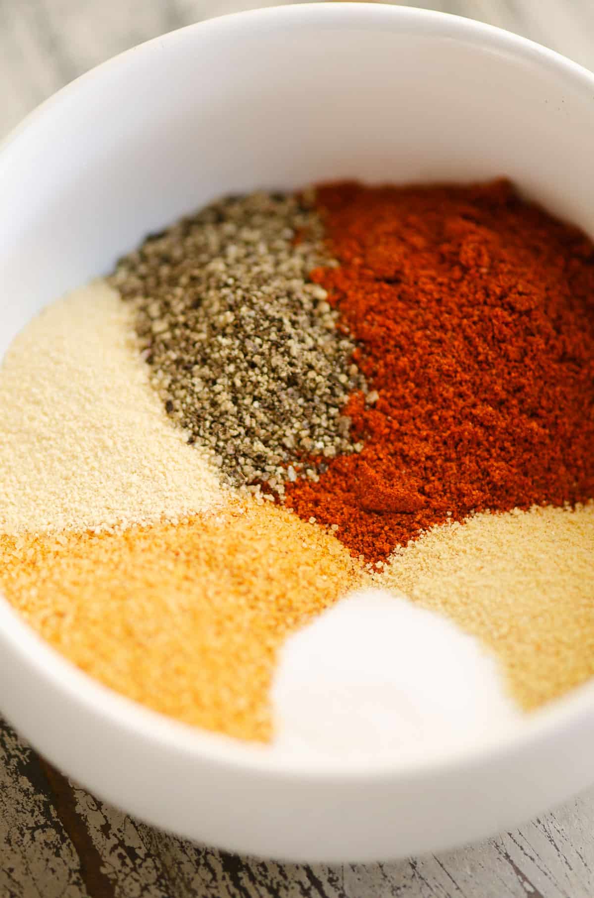 salt and spices in small pinch bowl