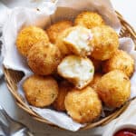 mashed potato balls in basket