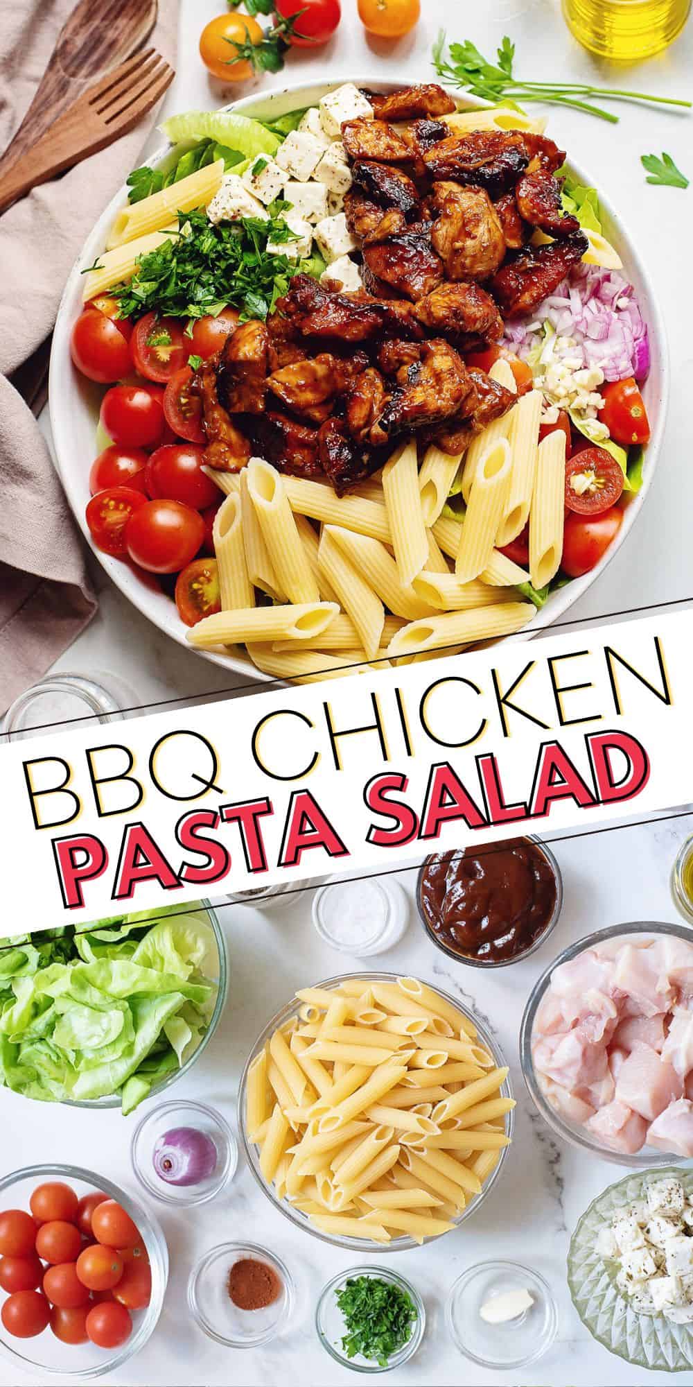 BBQ Chicken & Feta Pasta Salad
