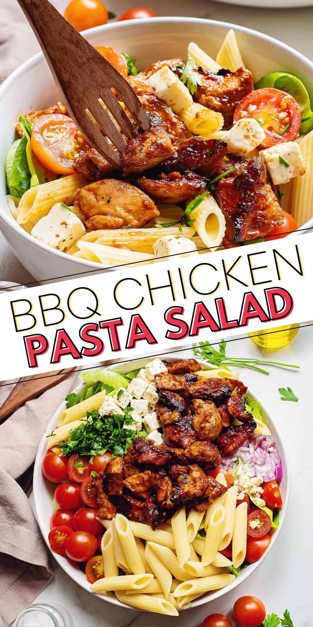 BBQ Chicken & Feta Pasta Salad