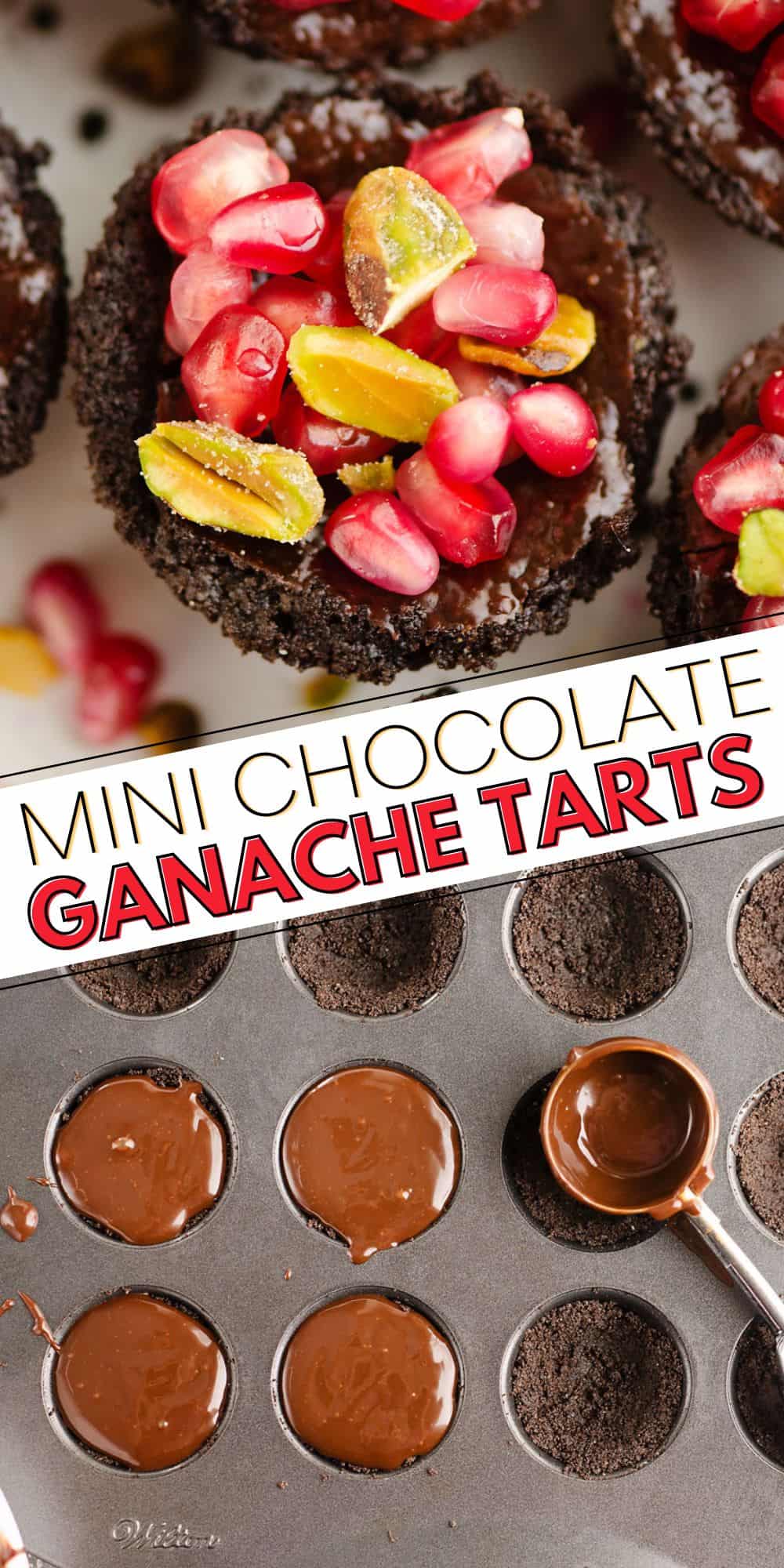 Mini Pomegranate Chocolate Tarts