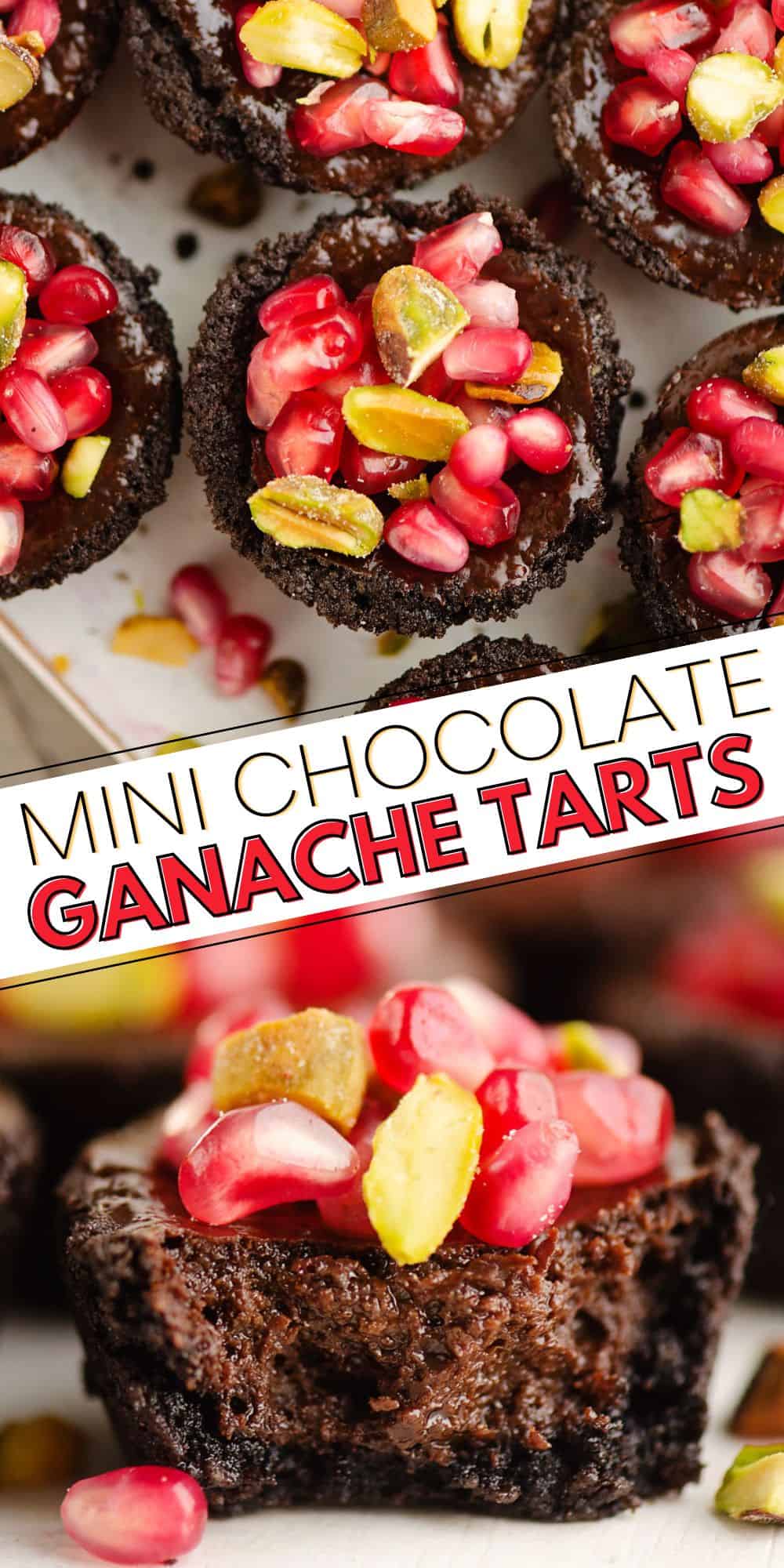 Mini Pomegranate Chocolate Tarts