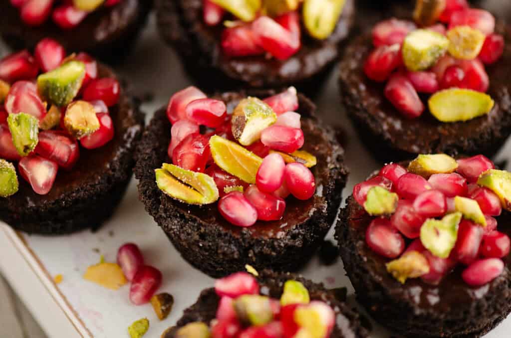 Mini Chocolate Tarts on tray