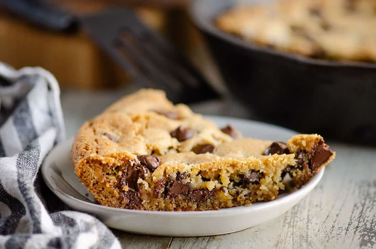 Cast Iron Skillet Chocolate Chip Cookie - The Kreative Life