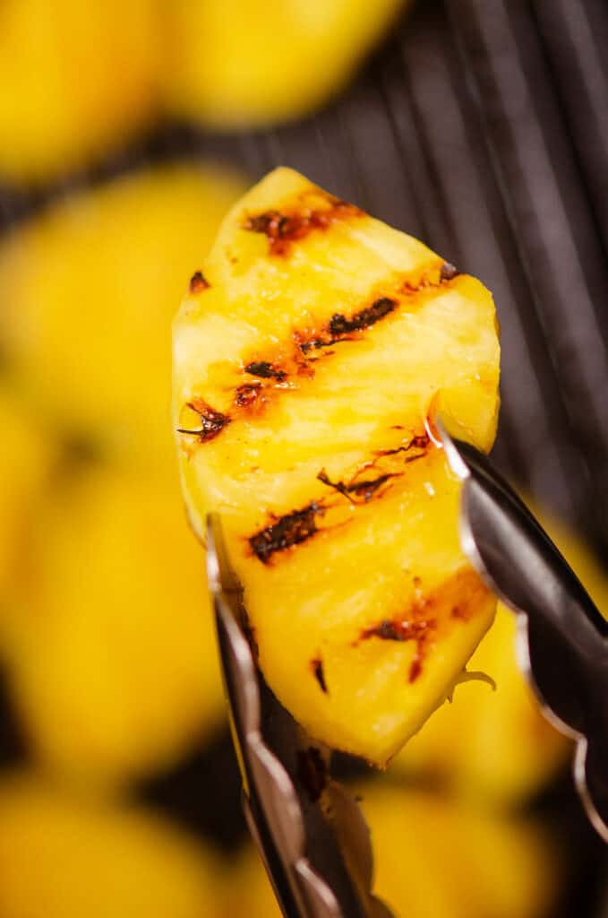 charred pineapple on the grill