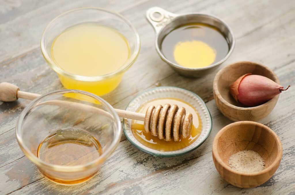 pineapple honey vinaigrette ingredients on table