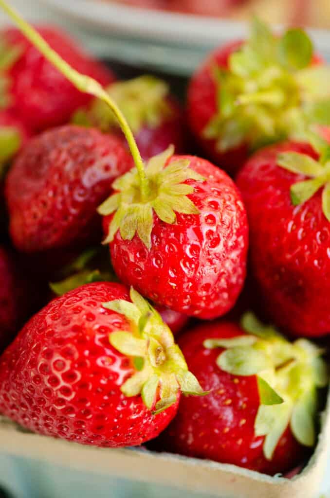 fresh strawberries in basket