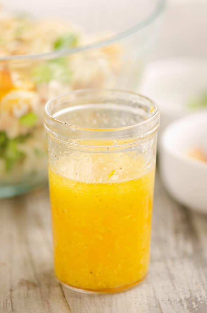 orange ginger vinaigrette in jar