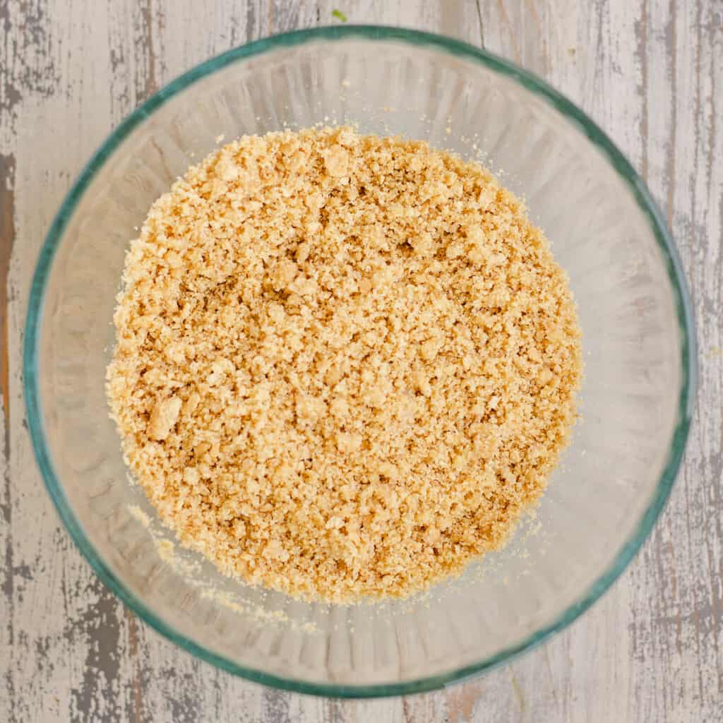 graham cracker crust in bowl