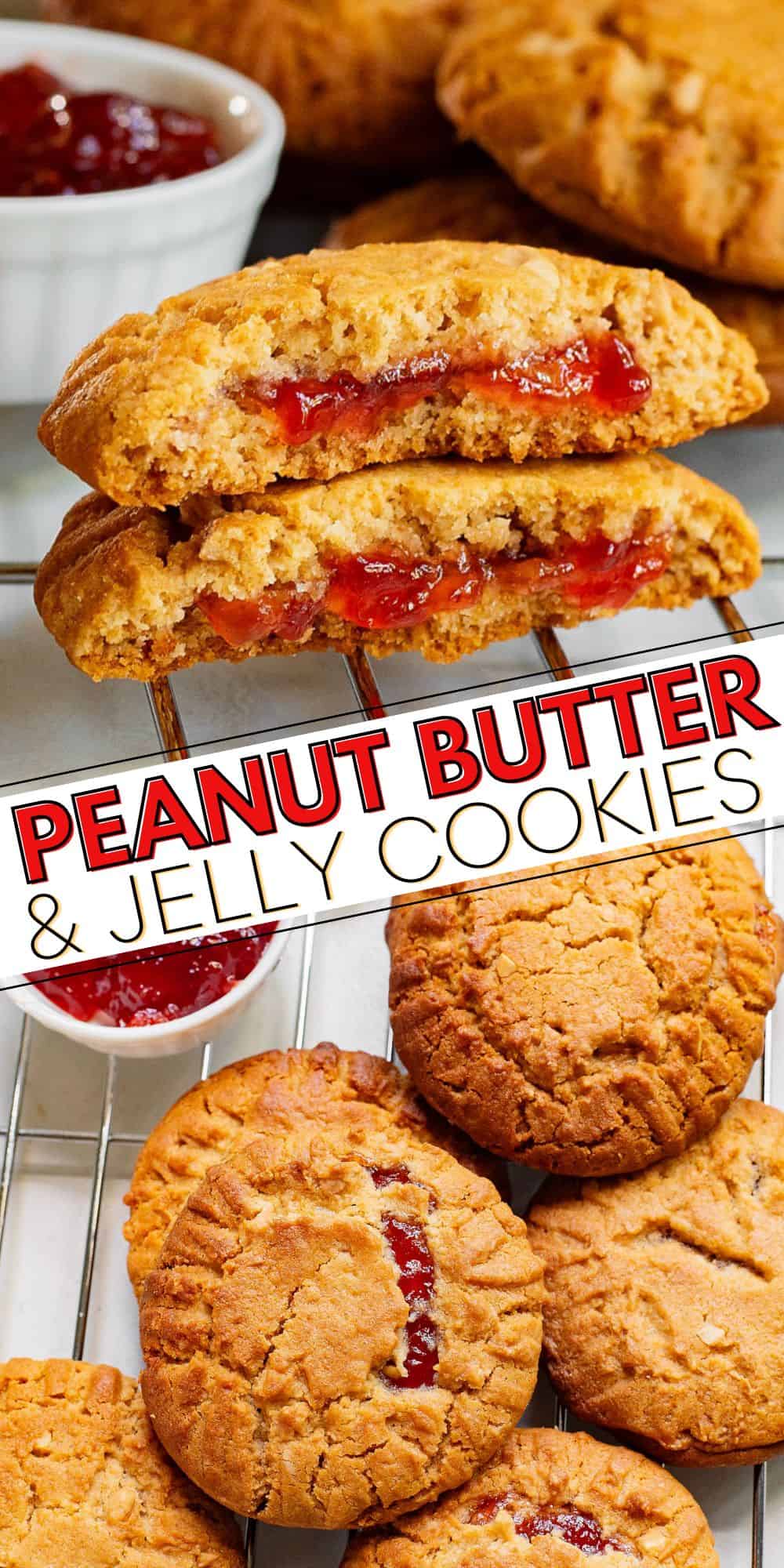 Peanut Butter Jelly Stuffed Cookies