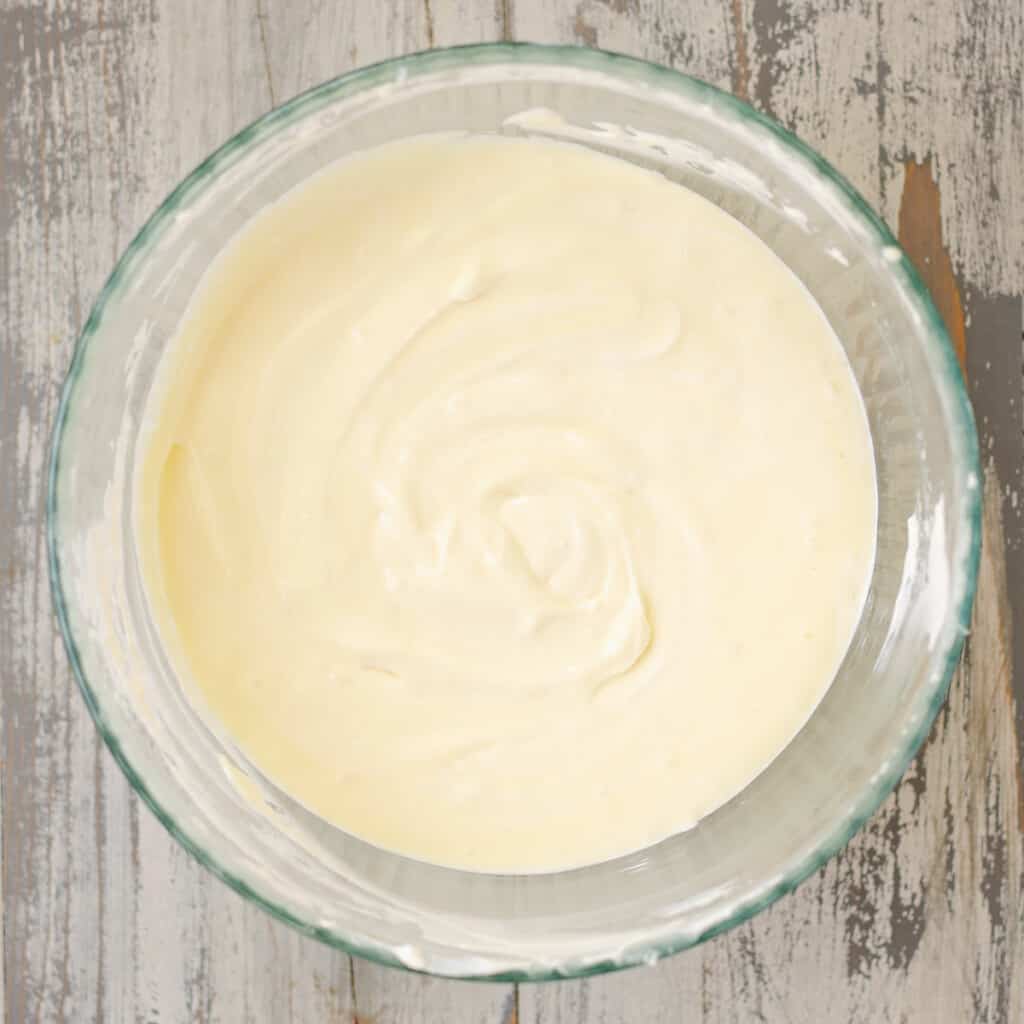 cheesecake mixture in bowl