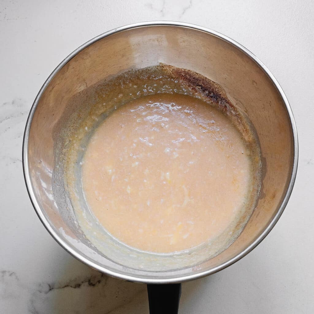 cheese sauce made in double boiler