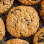 oatmeal raisin cookies on cooling rack