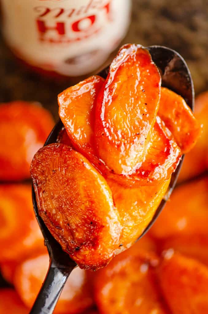 spoonful of hot honey roasted carrots