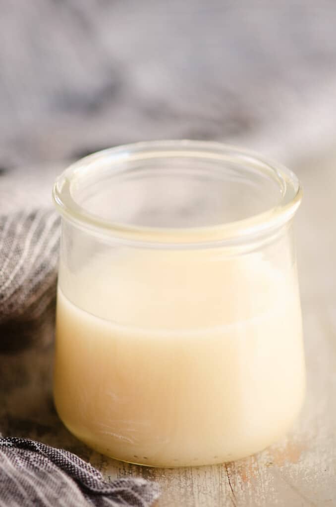 cooled bacon fat stored in jar