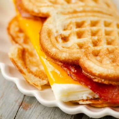 bacon breakfast sandwich on plate
