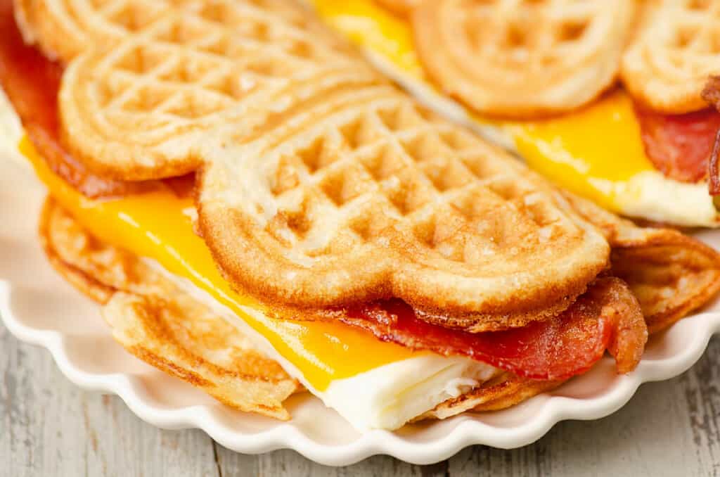 waffle breakfast sandwich