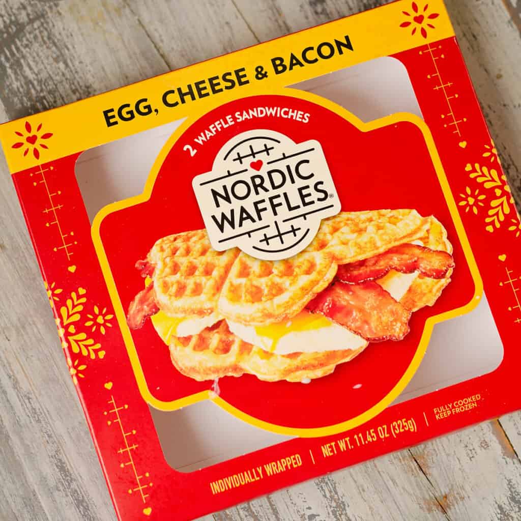 box from store bought Nordic Waffle Breakfast Sandwiches